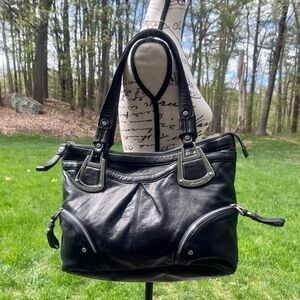 Makowski Black Leather Shoulder Bag